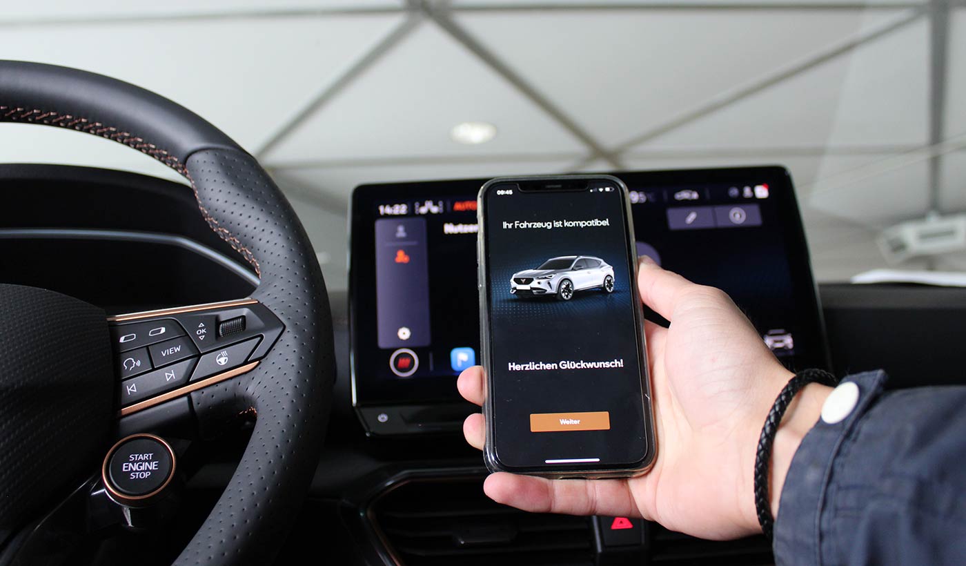 es wurde erfolgreiche eine Verbindung zwischen Infotainment-System und Smartphone hergestellt
