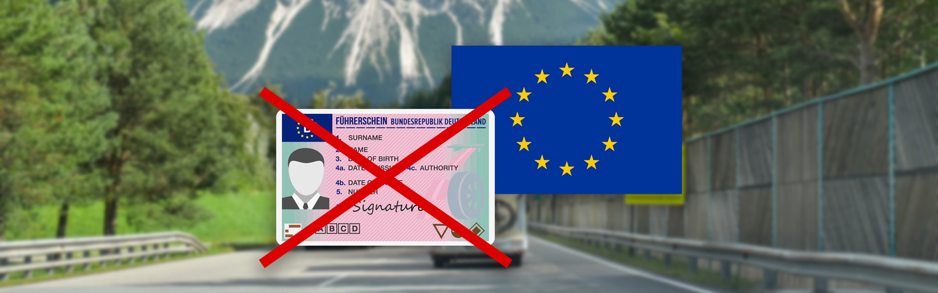 Deutscher Führerschein und EU-Flagge