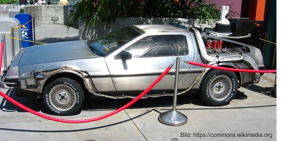 Der DeLorean als Zeitmaschine aus Zurück in die Zukunft