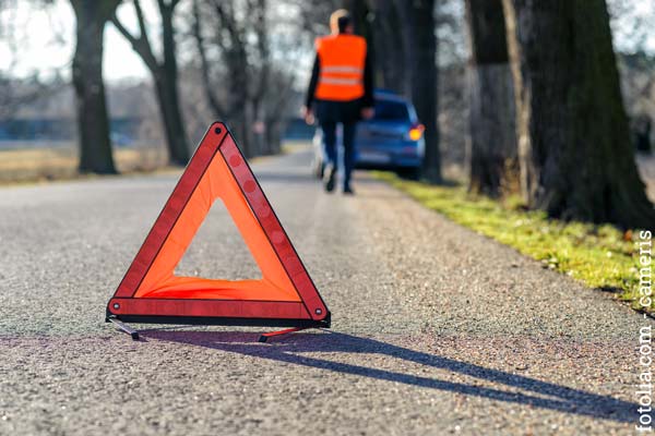 Warndreick am Unfallort