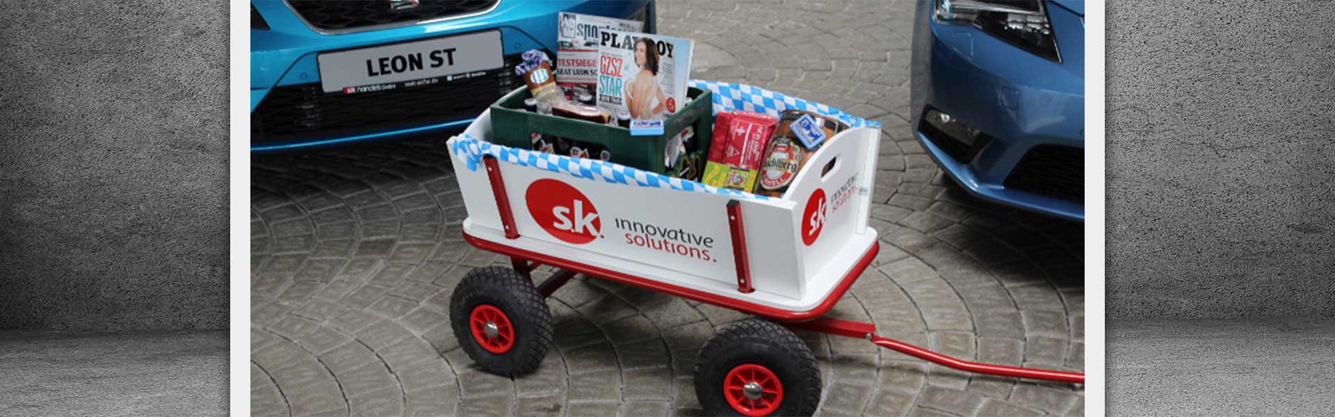 gefüllter Bollerwagen