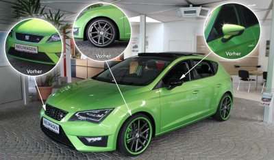 Umlackierter SEAT Leon FR in Limagrün