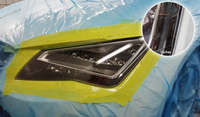 Kratzer im SEAT Leon Scheinwerfer entfernt