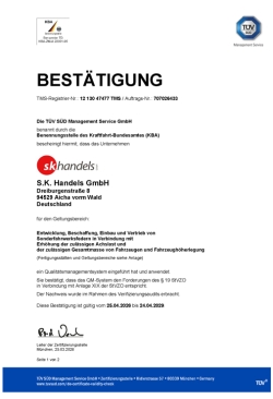 Zertifikat Qualitätsmanagement Fahrzeugteile ab 04/2026