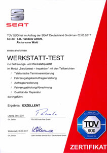 Zertifikat Werkstatt-Test 2017