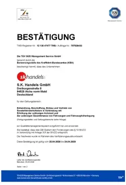 Zertifikat Qualitätsmanagement Fahrzeugteile ab 04/2026