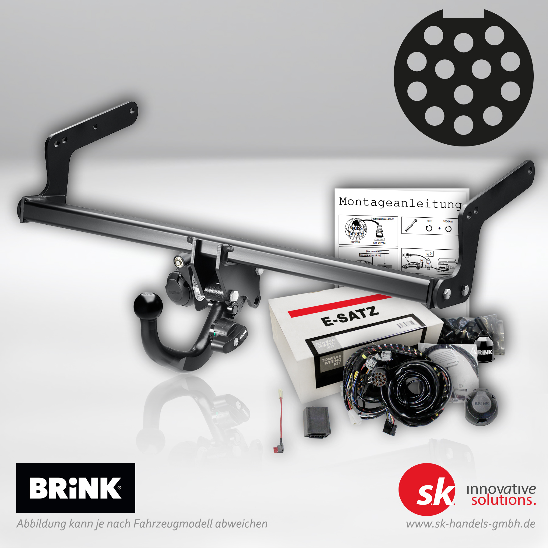 set-diag-abnehmbare-ahk-bma-13pol-elektrosatz Abnehmbare Anhängerkupplung von BRINK inklusive 13-poligem Elektrosatz für Mercedes-Benz E-Klasse T-Model (S212)