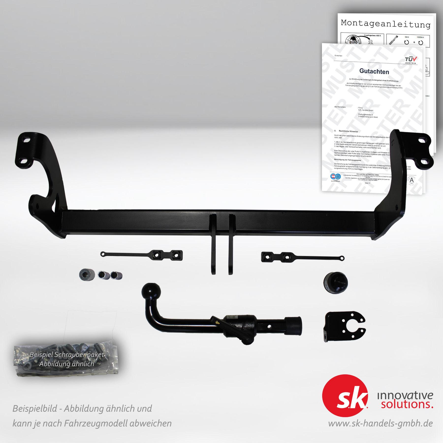 abnehmbare-anhaengerkupplung-10472-1 Set zur Anhängelasterhöhung mit Gutachten und Anhängerkupplung, abnehmbar, für Suzuki Jimny
