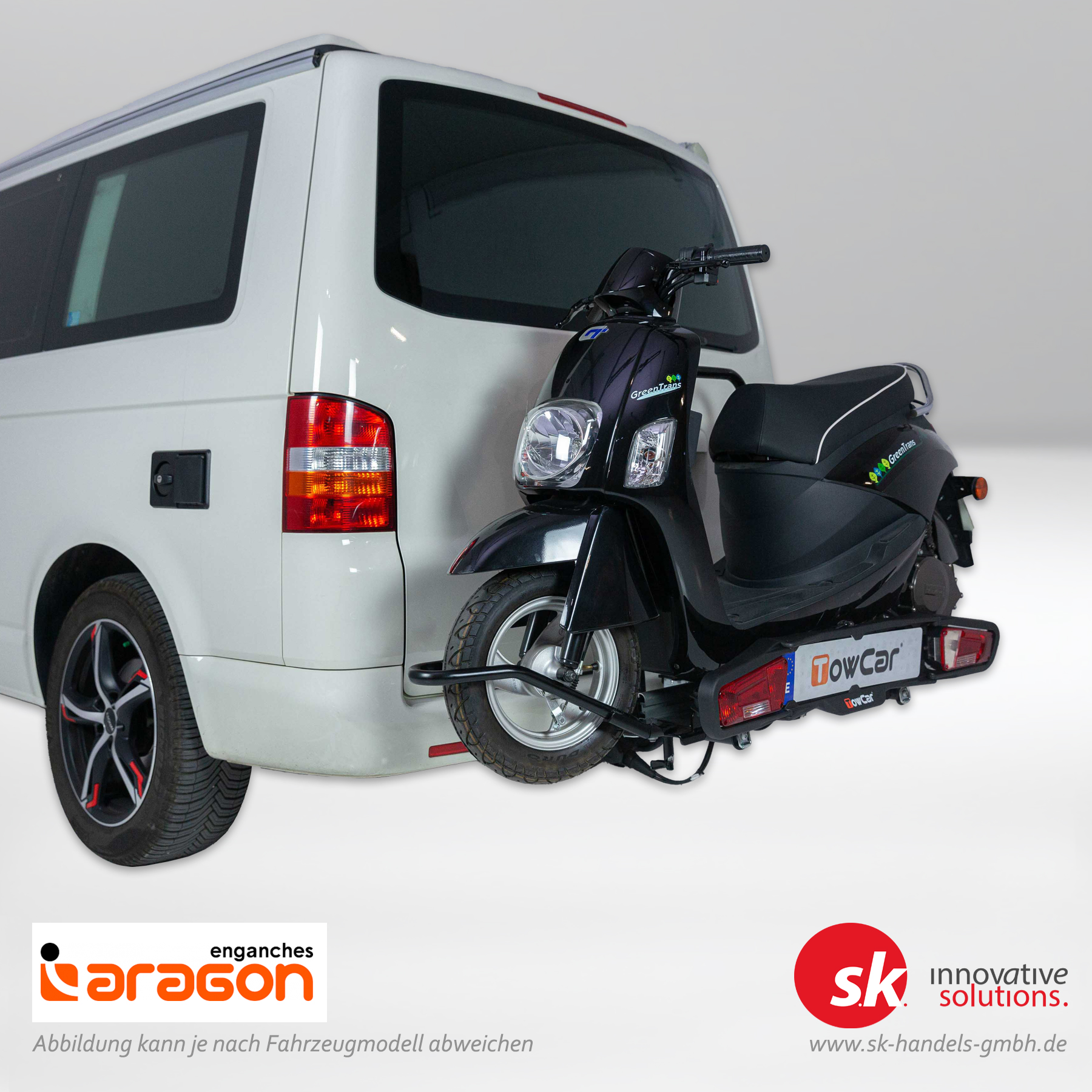 motorradtraeger-ahk-balance-montiert6 Motorradträger Balance mit Roller auf Anhängerkupplung montiert