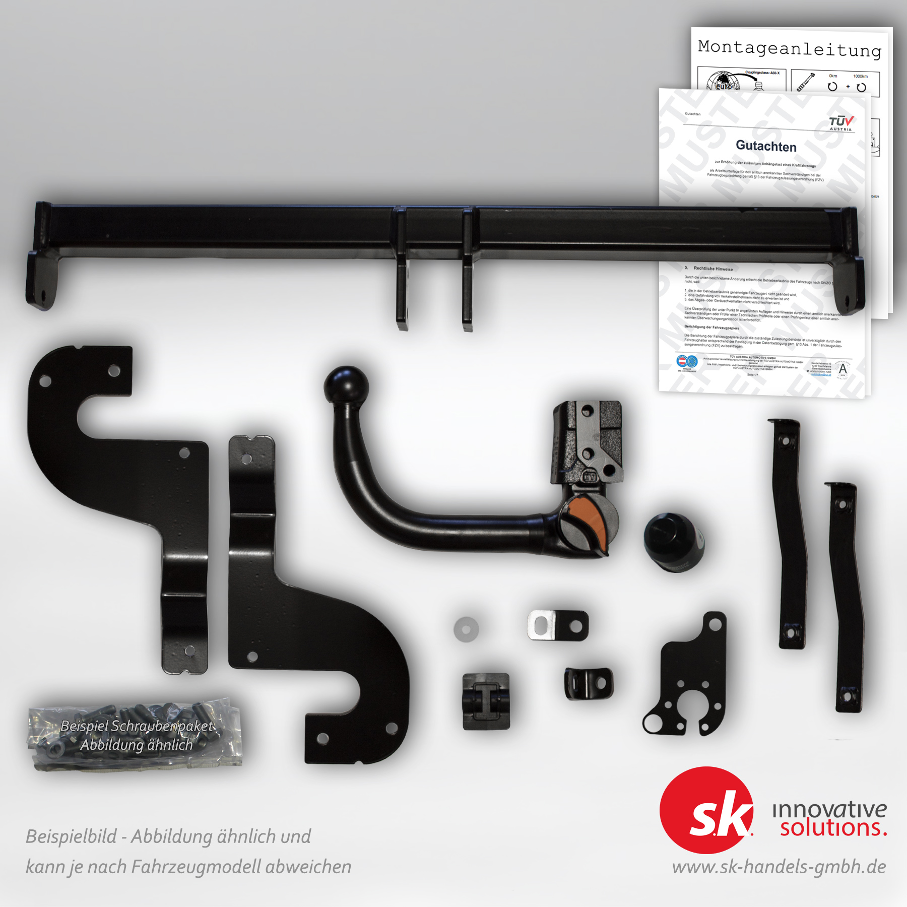 anhaengelasterhoehung-10371 Verstärkte Anhängerkupplung, abnehmbar, für Suzuki SX4 S-Cross