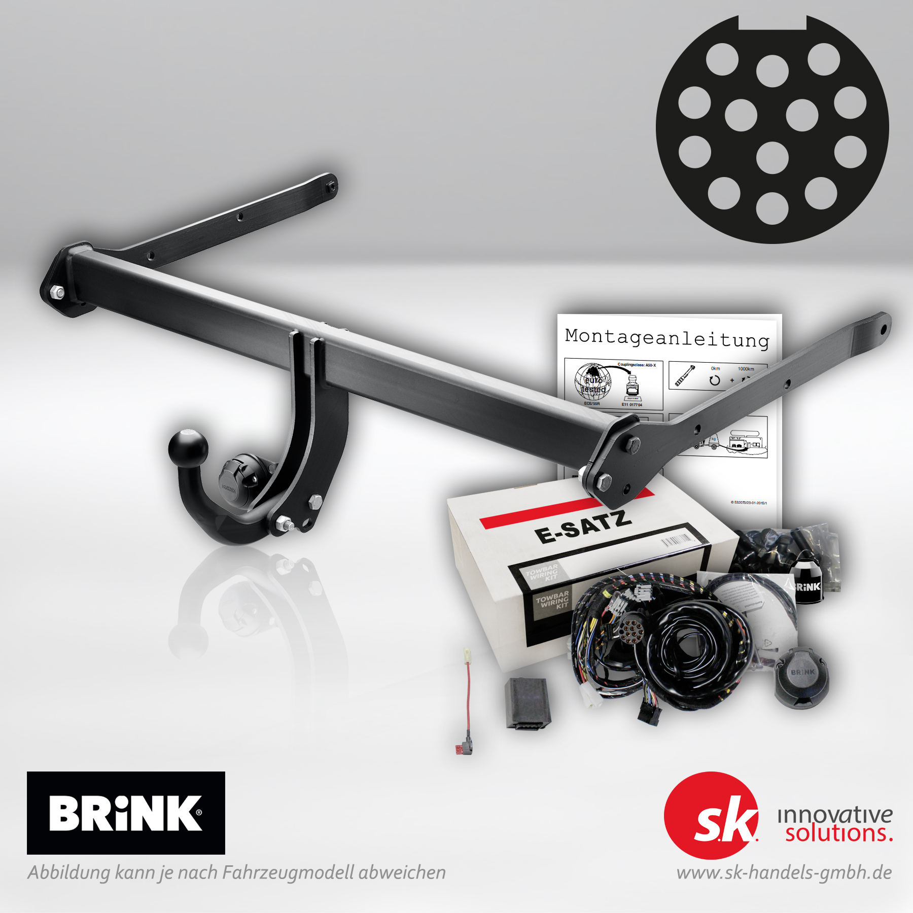 Starre Anhängerkupplung von BRINK inklusive 13-poligem Elektrosatz für Mitsubishi Eclipse Cross (GK_)