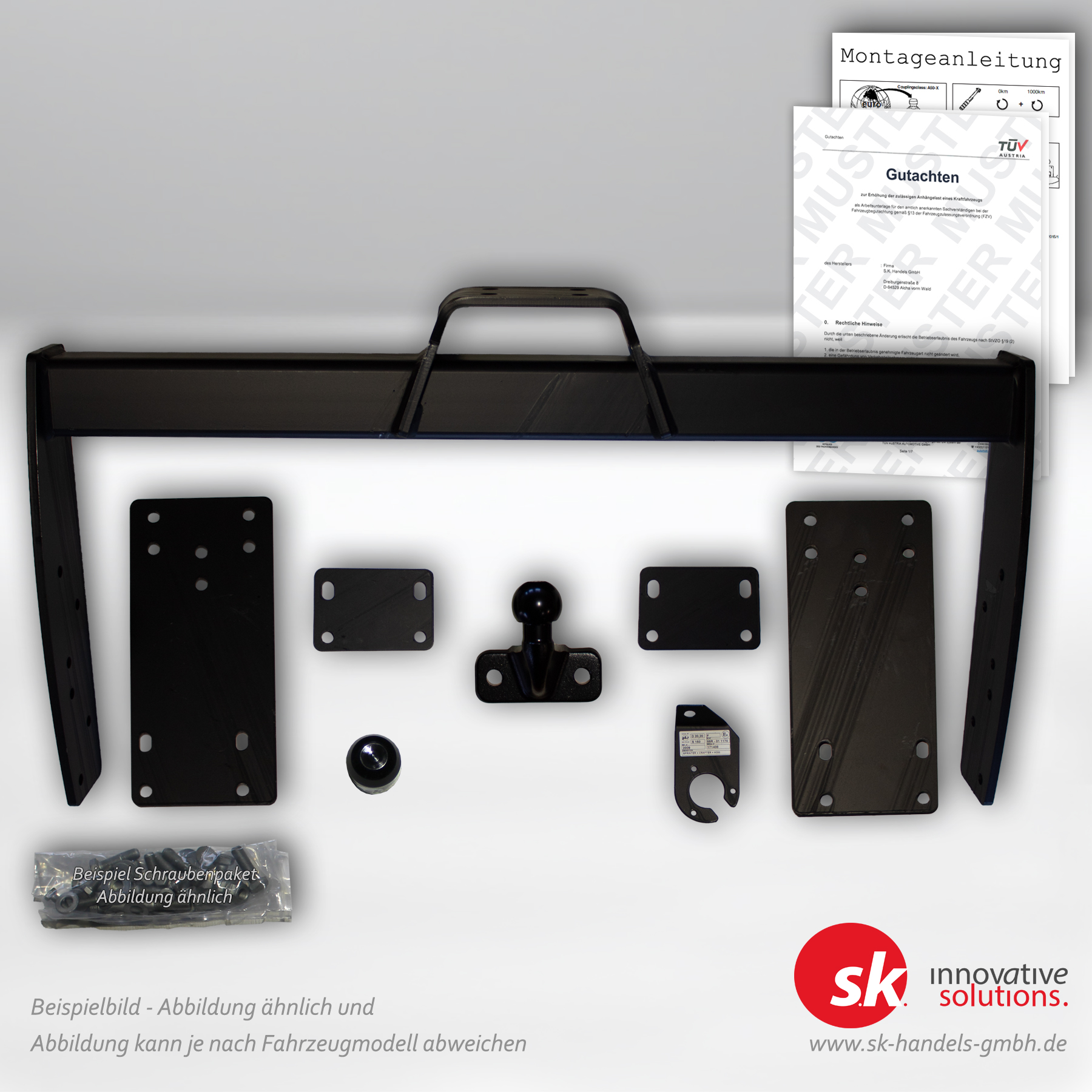 Verstärkte Anhängerkupplung, Flansch, für VW Crafter Pritsche