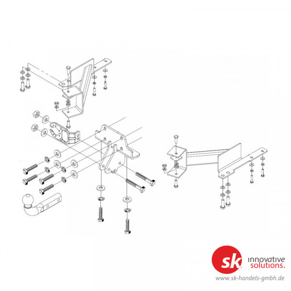 Set zur Anhängelasterhöhung mit Gutachten und Anhängerkupplung, starr, für Toyota Landcruiser (Typ J12)