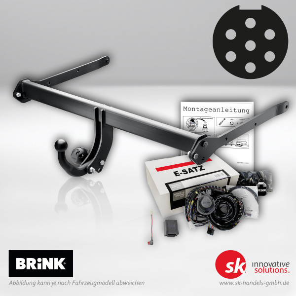 Starre Anhängerkupplung von BRINK inklusive 7-poligem Elektrosatz für FIAT Doblo Pritsche/Fahrgestell (263_)
