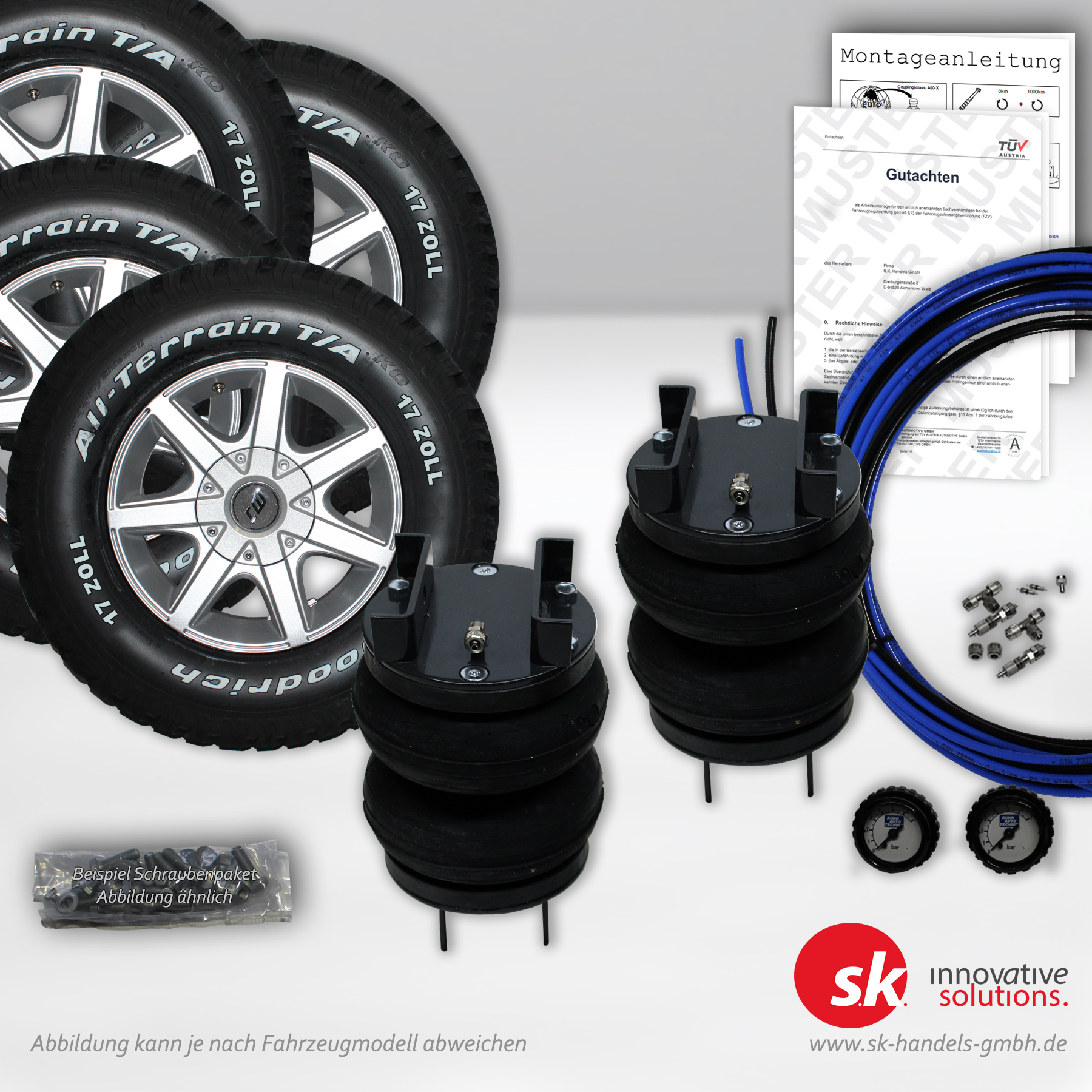 set-auflastung-gesamtgewicht-10700 Set zur Auflastung für Toyota Hilux mit serienmäßiger 17 Zoll Bereifung