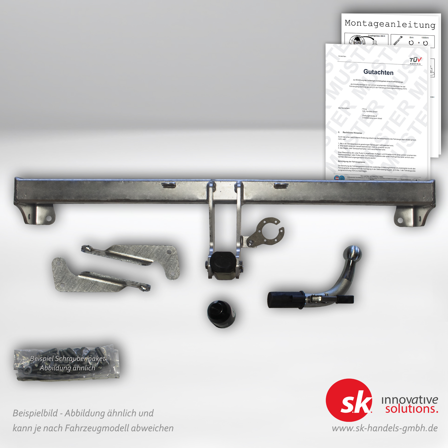 anhaengelasterhoehung-10345-2 Verstärkte Anhängerkupplung, abnehmbar, für VW Caddy IV